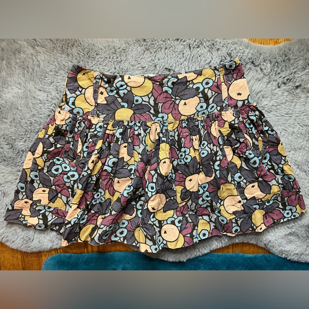 French Connection Corduroy Botanical Mini Skirt